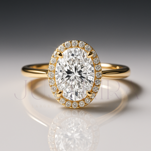 แหวนเพชรโมอิสซาไนต์ทรงรีแท้สำหรับผู้หญิง มีตัวเลือกสีเงิน ทองคำ และโรสโกลด์ จัดส่งฟรี เครื่องประดับหรูหรา - Product Image 2