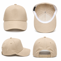 Gorra de Béisbol al por Mayor, Gorra Deportiva Personalizada Beige, Gorra de Cinco Paneles de Algodón Ajustable para Uso Casual en Todas las Estaciones