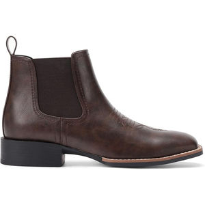 Botas Vaqueras de Media Pantorrilla para Mujer, Diseño Occidental Elegante en Cuero, Suela Resistente, Calzado Cómodo para Uso Diario - Product Image 1