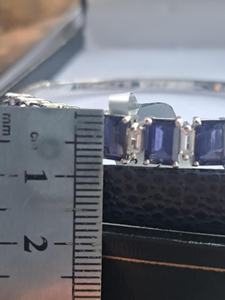 Hallmarked Sterling Silver Iolite <b>Bangle</b> Handmade Gemstone Jewelry Elegant Design For Women Wholesale Export - Product Image 5