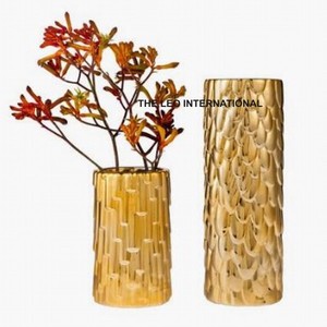 Home <b>Accessories</b> Hammered Design Vases Living Room <b>Bedroom</b> Study Art <b>Decoration</b> Ornaments Modern Metal Vase - Product Image 1