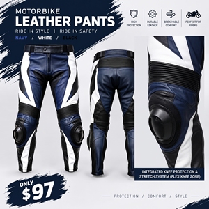 Motorbike Racing Protective <b>Leather</b> Trousers Moto Riding <b>Leather</b> <b>Pants</b> Motorcycle Cycling Genuine <b>Leather</b> <b>Pants</b> Unisex - Product Image 6