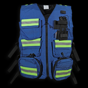 เสื้อกั๊กสะท้อนแสงแบบ Hi-Vis สำหรับงานก่อสร้าง ดีไซน์หลายกระเป๋า ผลิตจากโพลีเอสเตอร์ตาข่าย 100% ปรับแต่งสีและโลโก้ได้ ชุดยูนิฟอร์มสำหรับเจ้าหน้าที่ชายทุกคน - Product Image 3