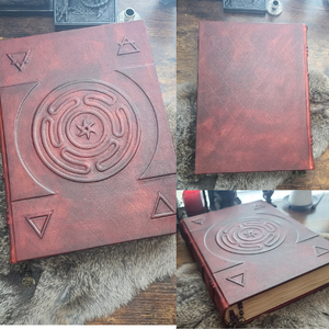 Diario de cuero repujado hecho a mano con tapa dura, Círculo de Hécate y los Cuatro Elementos, Libro en blanco antiguo, Cuaderno Grimoire Gótico - Product Image 6