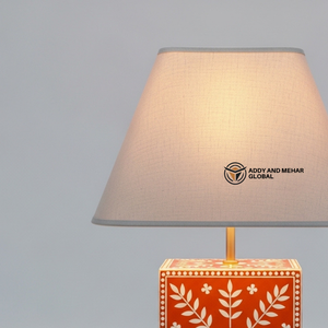 Lanterne de table moderne en os incrusté, lampe de chevet géométrique florale, lampe d'appoint décorative artisanale haut de gamme pour salon - Product Image 2