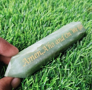 Varita con grabado de Aventurina verde Natural de primera calidad, placas impresas para fe y adivinación, Awaken Soul - Product Image 5