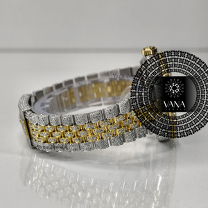Two Tone Iced Out Moissanite <b>Watch</b> Men VVS <b>Diamond</b> <b>Watch</b> Stainless Steel Luxury Hip Hop Wrist <b>watch</b> - Product Image 6