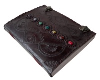 Nouveau carnet de notes à couverture rigide en cuir marron, reliure spirale cousue, fait main, gaufré, pour bureau, université, poésie, cadeau