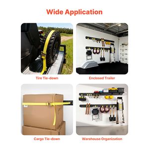 Set di 4 Barre di Ancoraggio E-Track da 2,35 m per Carichi Pesanti fino a 900 kg, Sistema di Fissaggio per Rimorchi per un Trasporto Sicuro - Product Image 5