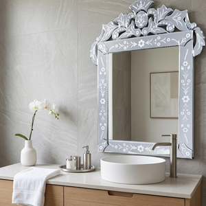 Miroir mural décoratif de style baroque vénitien de luxe |   Miroir d'appoint en verre de style antique pour salon, chambre et intérieurs d'hôtel - Product Image 2