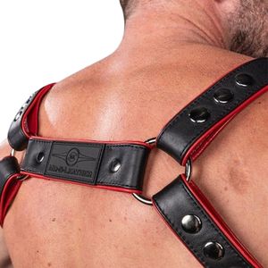 Arnés de Pecho de Cuero Sintético Rojo para Hombre, Ajustable, Estilo Club Premium, Arnés Corporal Sexy con Encaje - Product Image 5