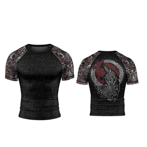 Wholesale <b>Printed</b> MMA Rash Guards / Short Sleeve Rash Guards / <b>Surfing</b> Rash Guard Mens Short Sleeve with cheap price for sale - Product Image 4