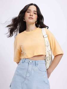 เสื้อครอปท็อปผู้หญิงขายดี เสื้อยืดลำลองทรงเข้ารูป แฟชั่นฤดูร้อน สไตล์ไฮสตรีท เป็นมิตรกับสิ่งแวดล้อม มีจำหน่ายแล้ว - Product Image 1