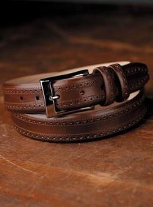 Ceinture en cuir Crazy Horse vintage, faite à la main, ceinture décontractée pour homme, vente en gros auprès de Divine International - Product Image 6