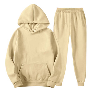 Conjunto de Sudadera con Capucha y Pantalones Deportivos Largos de Algodón con Bolsillos Laterales, Estilo Otoñal, Ropa Casual, Color Morado Sólido, Conjunto de Sudadera con Capucha y Pantalones Deportivos a la Moda - Product Image 2