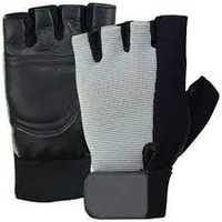 Gants de musculation en cuir demi-doigts pour hommes, respirants, avec sangle de poignet réglable, pour l'entraînement et l'adhérence