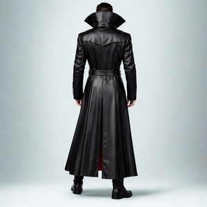 Abrigo Largo Impermeable de Cuero con Cuello Desmontable y Cremallera Frontal, Mezcla de Algodón, para Hombre, Otoño Invierno, Estilo Urbano - Product Image 2