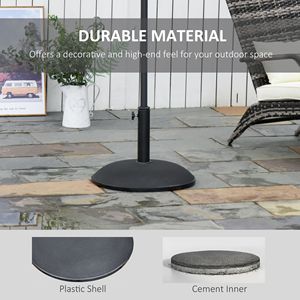 Base per Ombrellone Rotonda in Cemento da Esterno da 55 libbre, 20 pollici, per Terrazze, Portici, Cortili, con Foro Variabile per Ombrellone in Poliestere - Product Image 4