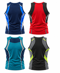 Débardeurs de sport pour hommes - Bleu marine, rouge, noir et six autres couleurs - Fabricant de vêtements de sport et d'extérieur - Haut sans manches - Product Image 2