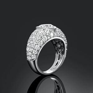 Unisex White 14K Solid <b>Gold</b> Lab Grown Radiant Cut Diamond Engagement <b>Cocktail</b> <b>Ring</b> Prong Setting Luxury IGI Certified - Product Image 4