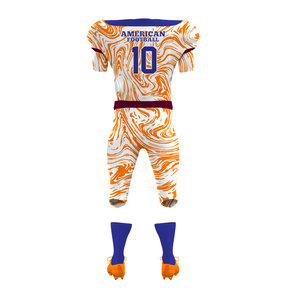 ชุดอเมริกันฟุตบอลสำหรับผู้ใหญ่ เนื้อผ้าระบายอากาศ ป้องกันรังสียูวี แห้งเร็ว ผลิตจากโพลีเอสเตอร์ เสื้อเจอร์ซีย์ กางเกงขาสั้น แขนสั้น สั่งทำแบบซับลิเมชั่นได้ - Product Image 3