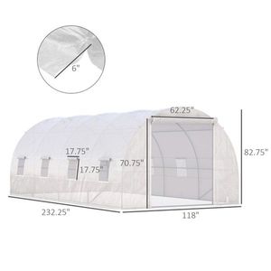 19 X 10 X 7 White As Walk-In Tunnel Greenhouse Steel Frame Garden Warm House Green with Greenhouse Cover - Product Image 3
