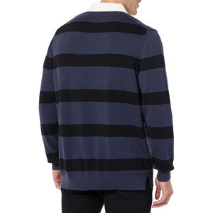 เสื้อเชิ้ตแขนยาวผู้ชาย ผ้าเจอร์ซีย์ถัก 100% ผ้าฝ้าย สีกรมท่า สีดำ สไตล์ลำลอง ติดกระดุม ทรงปกติ สตรีทแฟชั่น แห้งเร็ว - Product Image 3