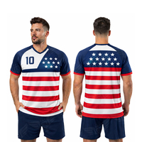 Conjunto de Camiseta y Pantalones Cortos de Fútbol Estilo Chile Personalizado Unisex, Uniforme de Entrenamiento de Fútbol Personalizado, Ropa Deportiva Roja y Azul