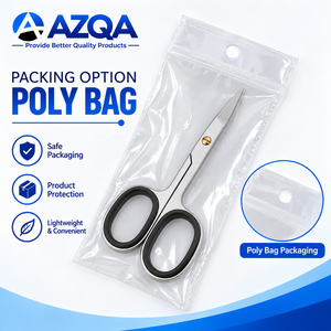 Elegante tijera de manicura de acero inoxidable pulido con logotipo privado para el cuidado de cutículas, cejas y vello facial. - Product Image 6