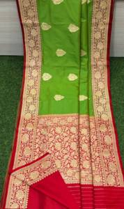 Saris en soie brodée Banarasi faits à la main, tenues de mariage indiennes traditionnelles, vente en gros, design ethnique, longueur au sol, élégants - Product Image 2