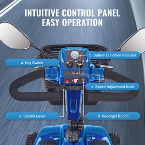 Scooter Elettrico Pieghevole a 4 Ruote per Adulti e Anziani, Autonomia di 12 Miglia, Scooter per Disabili in Alluminio - Product Image 6