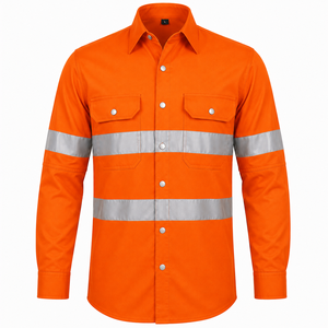 Chemises polo pour ouvriers de chantier, résistantes à la chaleur, pour le soudage industriel, anti-chaleur, manches longues/courtes, imperméables, haute visibilité, polyester, usine - Product Image 1