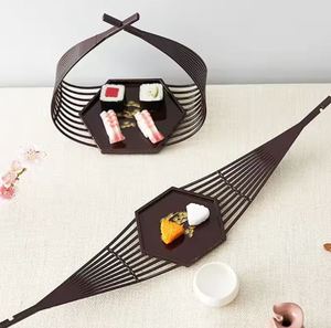 pentagon Shaped Metal Platters With Iron <b>wire</b> handle Luxury Chocolate Candy Serving Tray Platter - Product Image 6