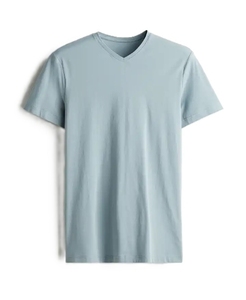 T-shirt pour homme en coton 100% de haute qualité, col en V, manches courtes, respirant, décontracté, vêtements d'été pour homme, logo personnalisé - Product Image 3