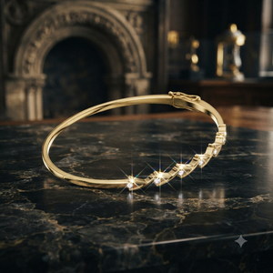 Yellow Gold Diamond X Pattern <b>Bangle</b> <b>Bracelet</b> for Women Elegant Hinged Cuff <b>Bracelet</b> Luxury Fashion Jewelry Gift Wholesale - Product Image 1