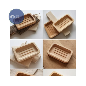 VENTES CHAUDES |   Support à Savon en Bambou, Plateau de Rangement en Bois pour Salle de Bain et Douche – Collection Blue Lotus - Product Image 1