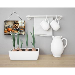 Multicolor Lakeland Terrier Fall Kitchen Pumpkins Aluminum Metal <b>Sign</b> 8HX12W <b>Door</b> Hanging Prints <b>for</b> Home Decor <b>for</b> Kitchen Wall - Product Image 3
