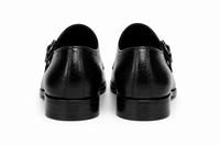Chaussures habillées faites à la main pour hommes LEATHER STUDIO en cuir pleine fleur à bout pointu, à double boucle, anti-perforation et antidérapantes