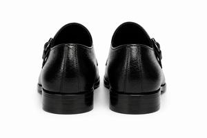 Chaussures habillées d'automne faites à la main en cuir pleine fleur à bout pointu, style mocassin à double boucle, anti-perforation, antidérapantes, semelle en caoutchouc britannique - Product Image 3