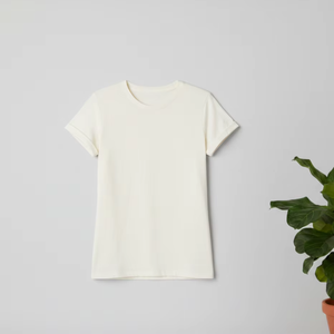 T-shirt à manches courtes col rond pour femme, couleur unie, coupe classique, décontracté, 100% coton jersey respirant, toutes saisons - Product Image 4