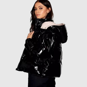 Veste matelassée noire pour femme avec capuche amovible, manteau d'hiver épais et chaud, vêtement d'extérieur décontracté, fermeture éclair sur toute la longueur des manches - Product Image 3