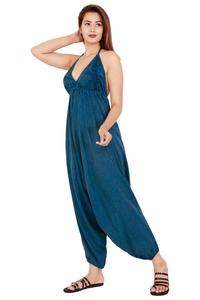 Wide Leg <b>Harem</b> <b>Jumpsuit</b> Sleeveless Halter Neck Casual Regular Fit Breathable Quick Dry Outfit - Product Image 3