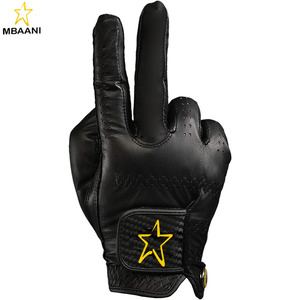 Gant de golf pour homme en cuir Cabretta noir, gants de golf uniques - Product Image 1