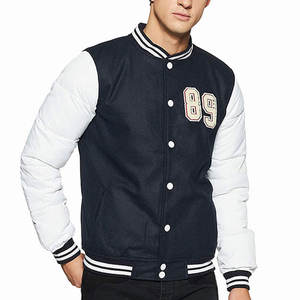 เสื้อแจ็คเก็ต Letterman ออกแบบเองสำหรับผู้ชาย สไตล์สตรีทแวร์ คุณภาพสูง แห้งเร็ว คอตั้ง โลโก้ด้านหน้า - Product Image 1