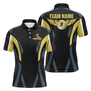 Camiseta de billar de secado rápido y tela que absorbe la humedad para hombre, camiseta de billar personalizada con estampado para jugador de billar. - Product Image 3