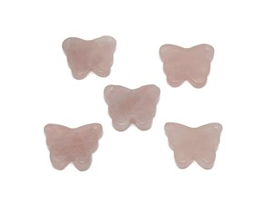 Pendentif Papillon en Quartz Rose Naturel, Trou Perforé, Pierre Précieuse Rose Polie, Breloque Papillon pour la Fabrication de Bijoux, Vente en Gros - Product Image 2