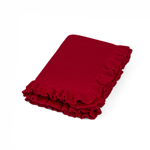 Vietnam Eco-Friendly <b>Knitted</b> <b>Throw</b> Baby Blanket 100% Cotton Solid Color Ruffle Cute Style Machine Wash Cold OEM/ODM Custom - Product Image 1