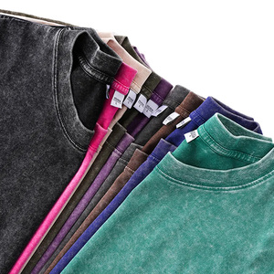 เสื้อยืดสตรีทแวร์ผ้าฝ้ายโอเวอร์ไซส์สำหรับผู้ชายเสื้อยืดแขนสั้นพิมพ์ลายวินเทจสะพายไหล่100% | ขายส่งตามสั่ง - Product Image 3