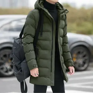 2023 invierno Pakistán Casual logotipo personalizado diseño moda elegante largo Puffer algodón personalizado abajo chaqueta de los hombres