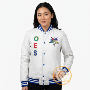 Customized Order Eastern <b>Star</b> Satin Embroidered Quilted Varsity <b>Jacket</b> High Quality Breathable Waterproof Windproof 100% Women's - Product Image 4